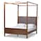 Baxton Studio Natasha Grey Upholstered and Walnut Wood Queen Size Platform Bed 165-10716 - alternate 6